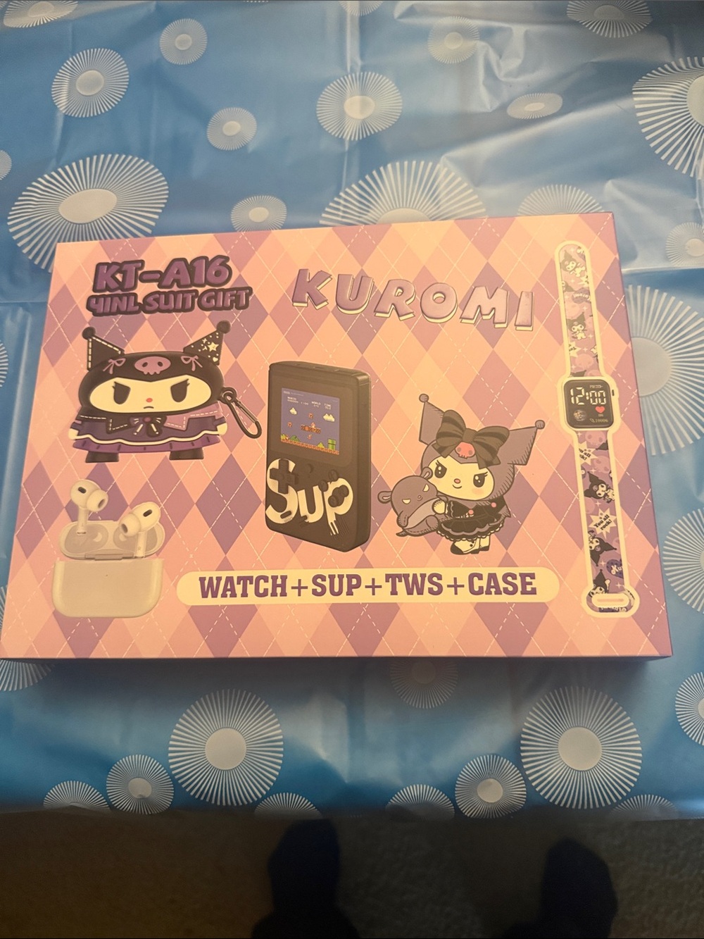 Kuromi Watch + TWS + Case Gift Set - Pink & Purple brand new and never been used